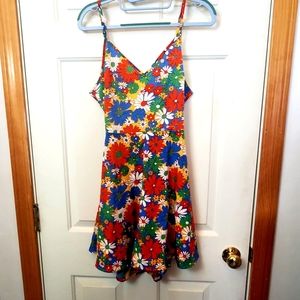 Shien small tie back floral mini dress. Never worn.